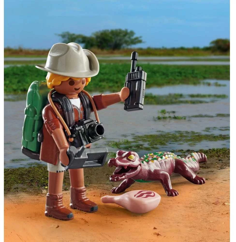 PLAYMOBIL SPECIAL PLUS Tyrinėtojas su kaimanų jaunikliu 71168