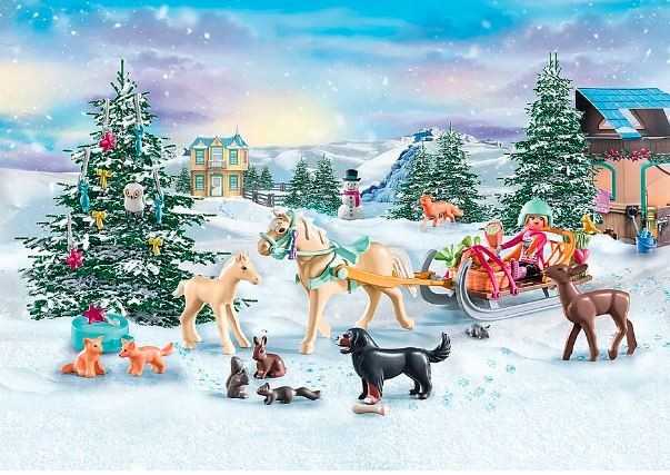 Playmobil Advento kalendorius Arklių pasaulis - Kalėdinis pasivažinėjimas rogėmis, 71345