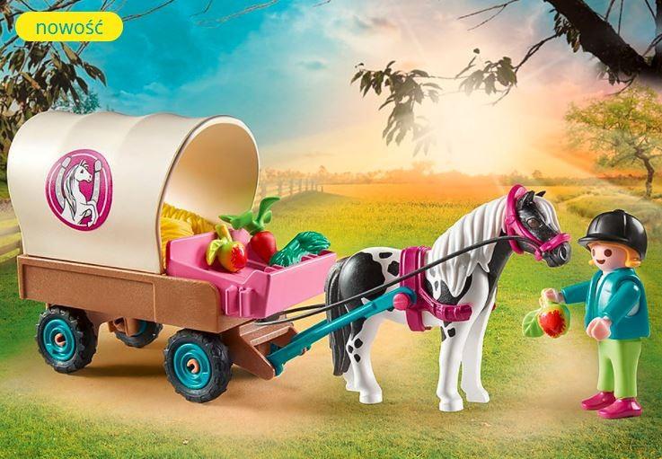Playmobil Rinkinys su kaimo figūrėlėmis 70998 Arklio vežimas su poniu