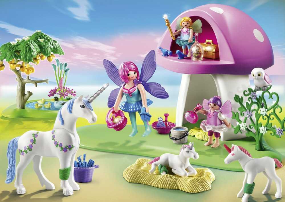 Žaislai, Žaidimai ir Kolekcionavimas - Playmobil 6055 Fėjos su Grybo Namu Set, 4+ Metai, Marga