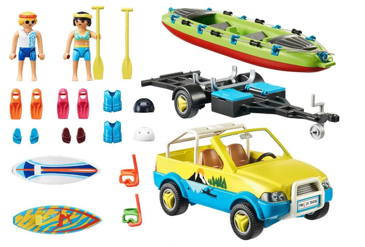 PLAYMOBIL Family Fun Strandauto mit Kanuanhänger (70436)