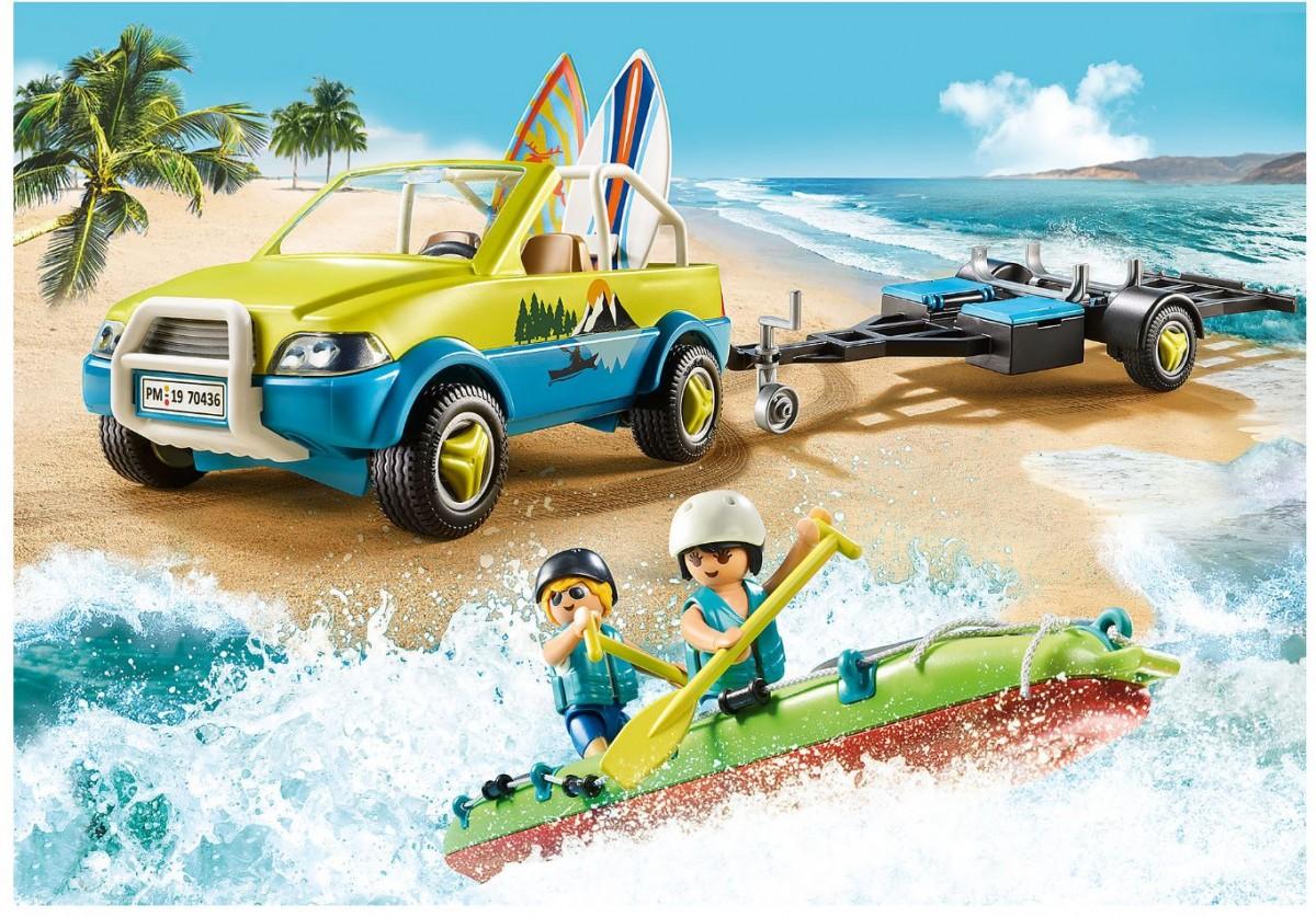 PLAYMOBIL Family Fun Strandauto mit Kanuanhänger (70436)