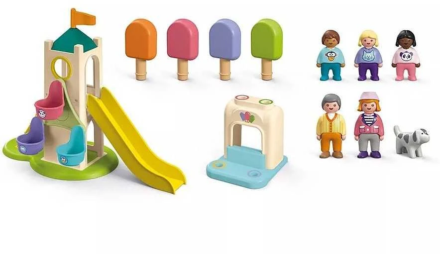 Playmobil Rinkinys su figurkami Junior 71703 Muzikinis centras przygód i budka su lodami Playmobil