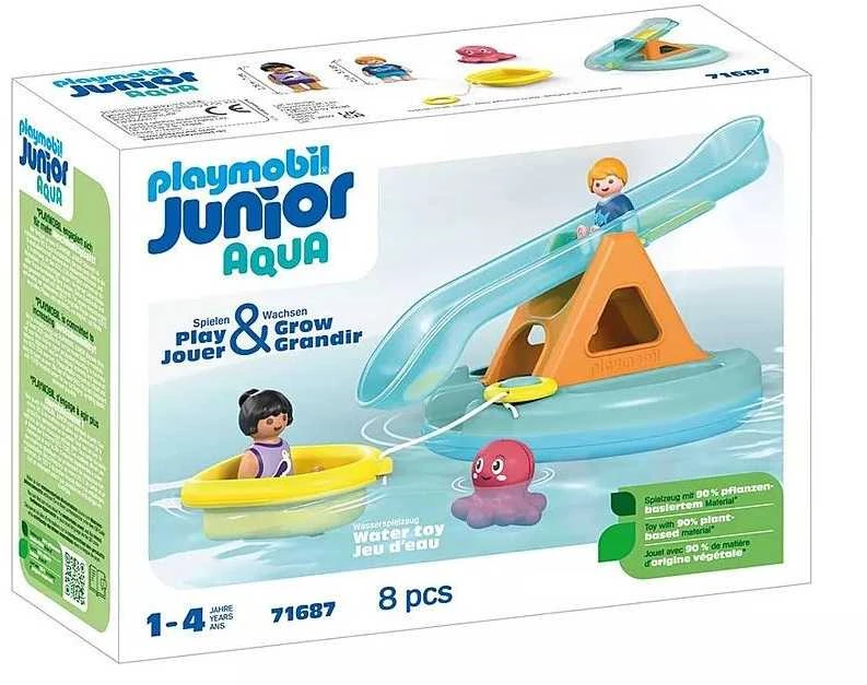 Playmobil Rinkinys su figūrėlėmis Junior Aqua 71 687 Plaukiojanti sala su čiuožykla