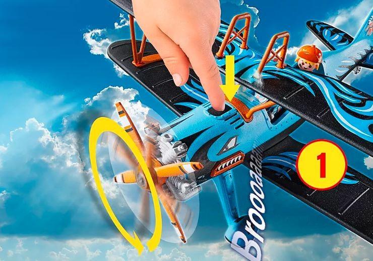 PLAYMOBIL – 70831 – „Air Stuntshow Biplane“ „Phoenix“ – su garso efektais