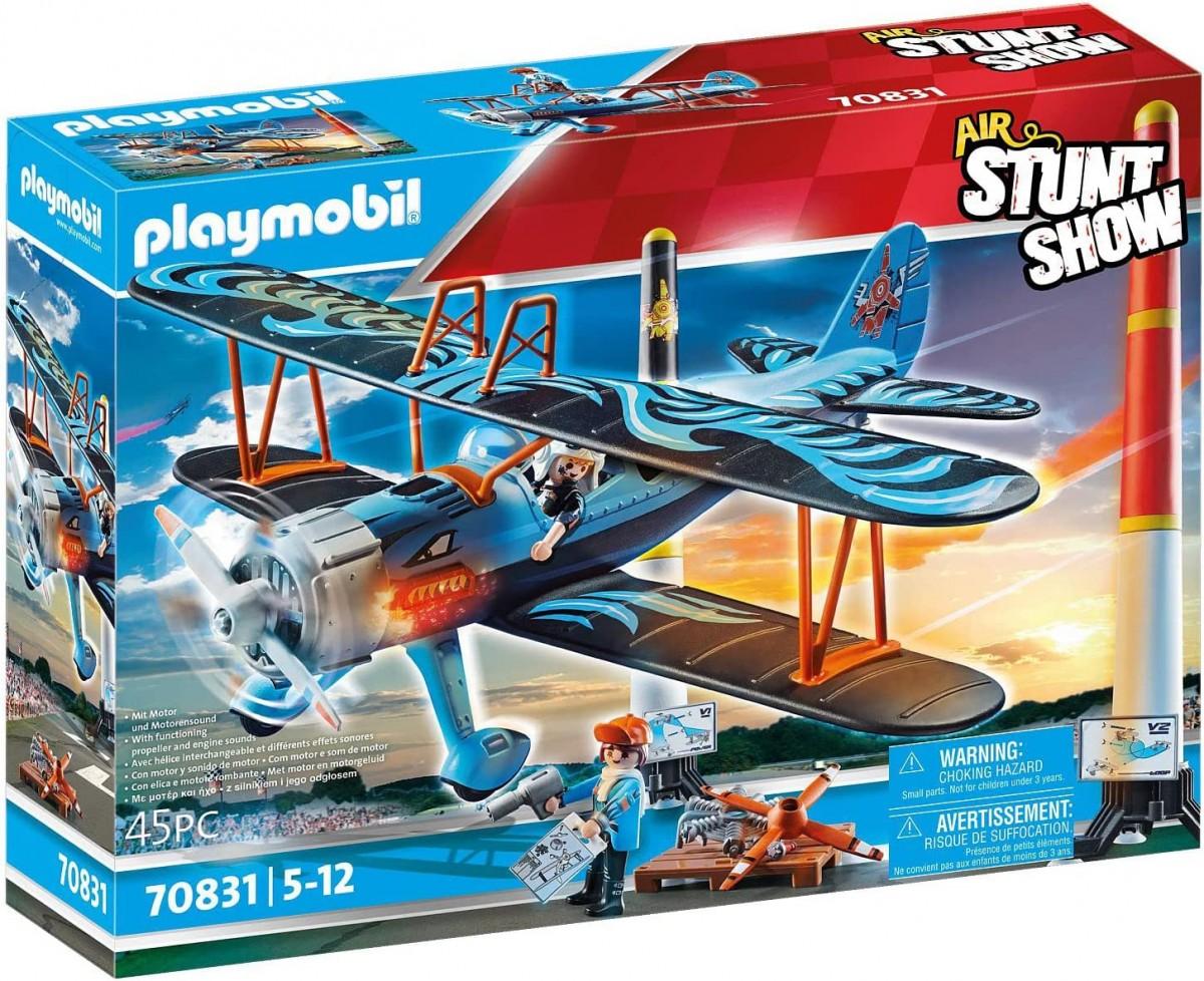 PLAYMOBIL – 70831 – „Air Stuntshow Biplane“ „Phoenix“ – su garso efektais