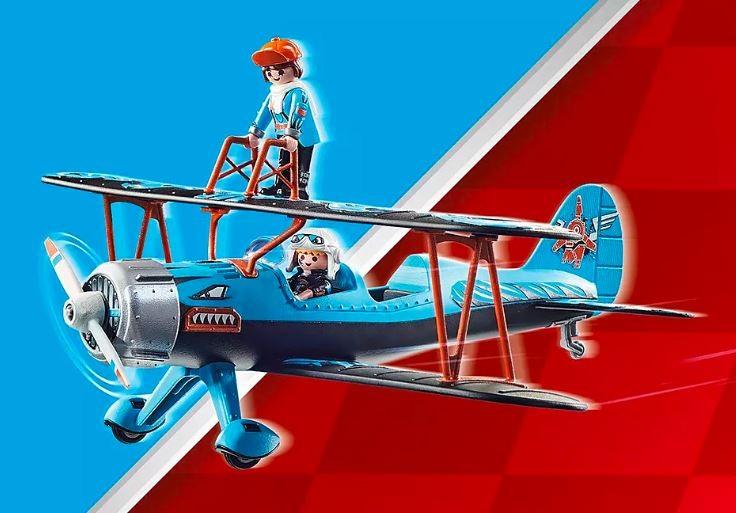 PLAYMOBIL – 70831 – „Air Stuntshow Biplane“ „Phoenix“ – su garso efektais