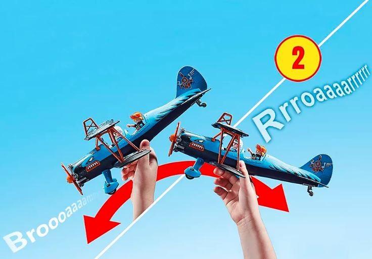 PLAYMOBIL – 70831 – „Air Stuntshow Biplane“ „Phoenix“ – su garso efektais