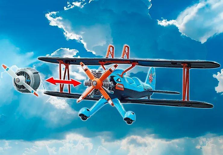 PLAYMOBIL – 70831 – „Air Stuntshow Biplane“ „Phoenix“ – su garso efektais
