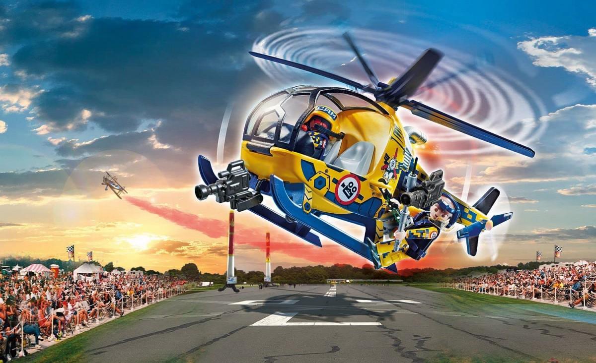 PLAYMOBIL – 70833 – Oro kaskadininkų šou plastikinis sraigtasparnis ir filmavimo komanda 5 metų ir vyresniems vaikams