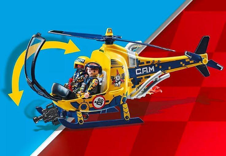 PLAYMOBIL – 70833 – Oro kaskadininkų šou plastikinis sraigtasparnis ir filmavimo komanda 5 metų ir vyresniems vaikams