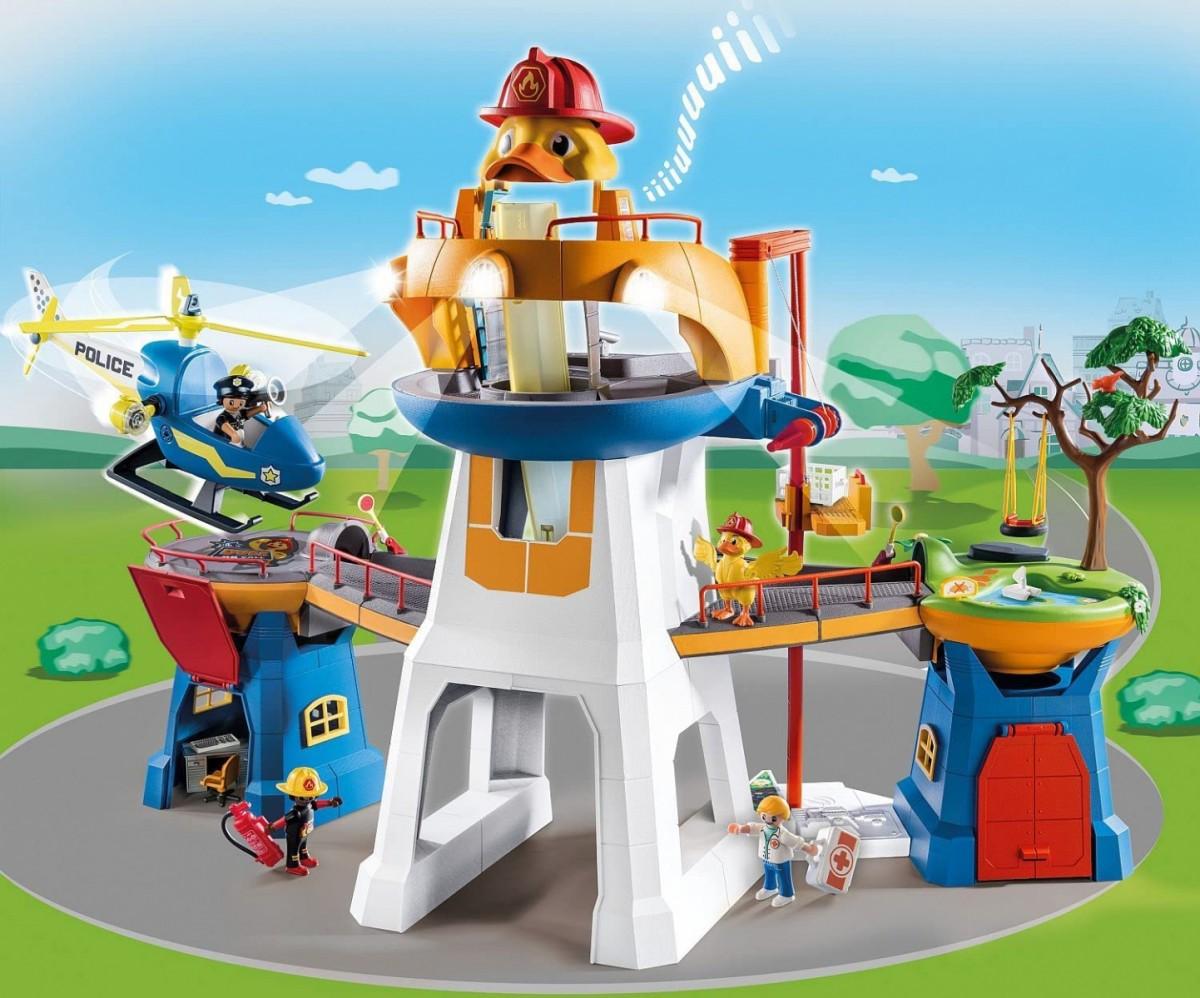 PLAYMOBIL - 70910 - Antis pagal iškvietimą būstinė - 119 vnt. - Vaikas - Balta ir oranžinė
