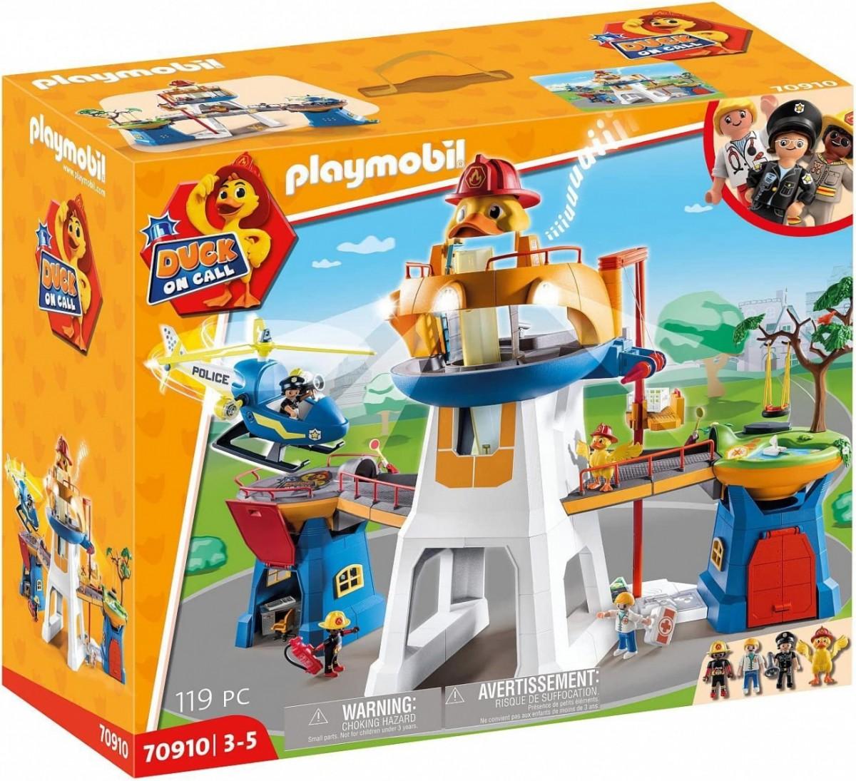 PLAYMOBIL - 70910 - Antis pagal iškvietimą būstinė - 119 vnt. - Vaikas - Balta ir oranžinė
