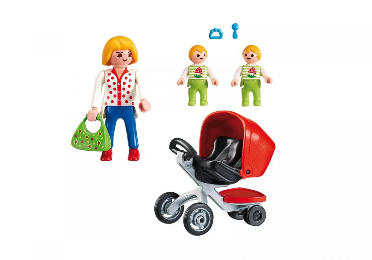 PLAYMOBIL CITY LIFE motina su vežimėliu dvynukų, 5573