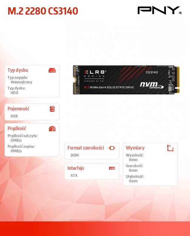 PNY 2TB M.2 2280 CS3140 M280CS3140-2TB-RB SSD diskas