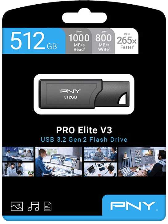 PNY PRO ELITE V3 USB 3.2 512GB - .