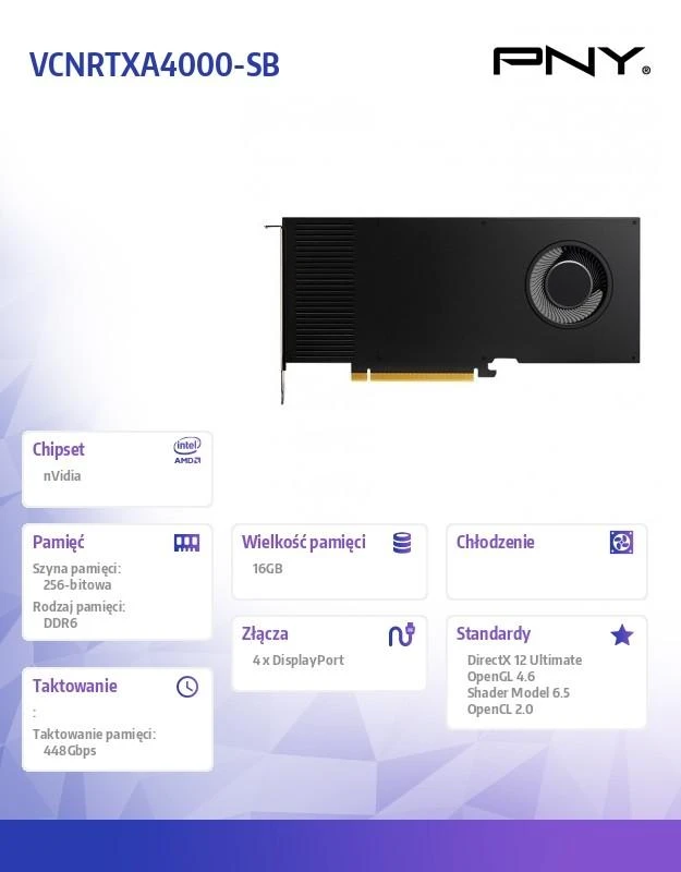 Vaizdo plokštė Pny Technologies PNY Quadro RTX A4000 16GB GDDR6 4xDP