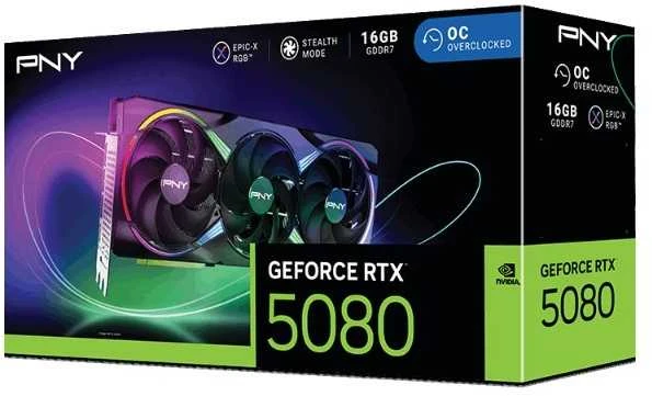 „Pny Technologies“ „GeForce RTX 5080 ARGB OC“ – 16 GB GDDR7 vaizdo plokštė