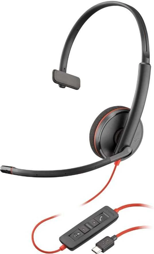 Hewlett Packard (HP) HP Poly Blackwire 3210 Vienpusės USB-C Ausinės +USB-C/A Adapteris