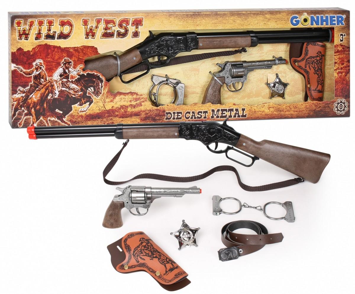 Pulio Gonher Guns GONHER rinkinys kaubojaus ginklų WILD-WEST, 498/0