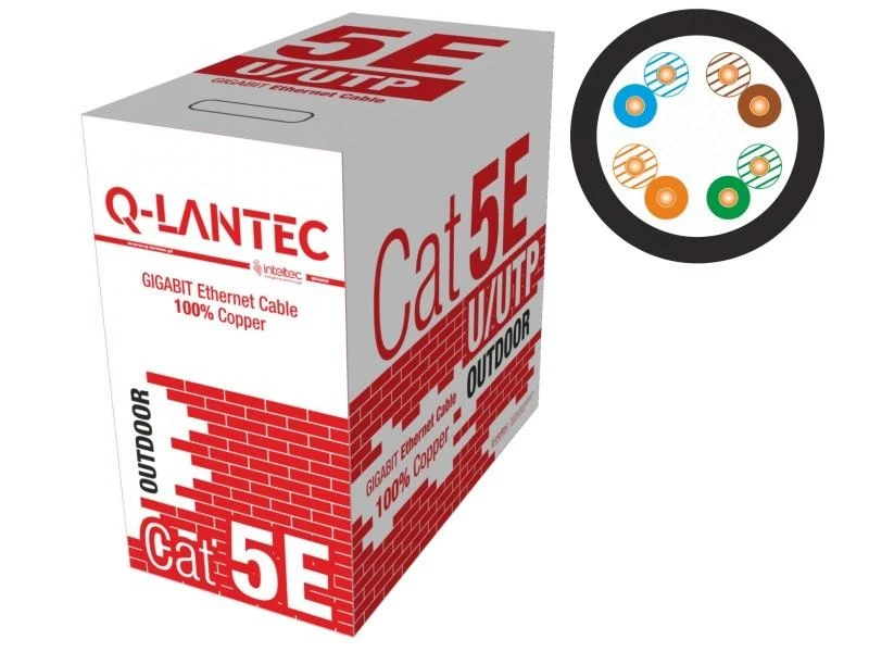 Tinklo Kabelis - Q-LANTEC KIU5OUTS305Q Cat5e 305 m Juodas