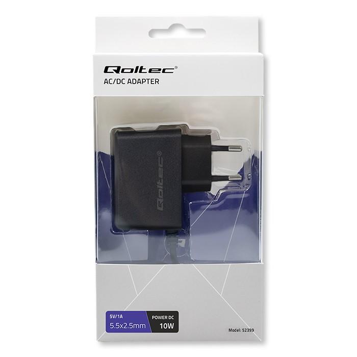 QOLTEC 52399 Kištukinis maitinimo šaltinis PREMIUM 10W / 5V / 2A / 5,5x2,5