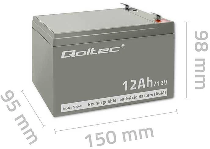 QOLTEC AGM baterija 12V 12Ah