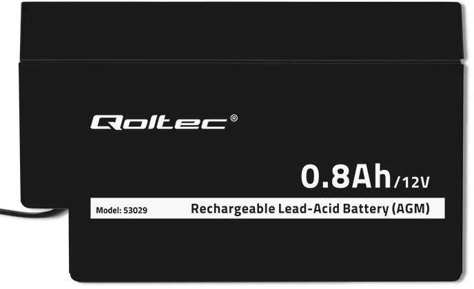 QOLTEC AGM baterija 12V 0,8Ah maks. 12A