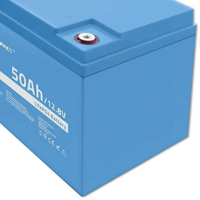 „Qoltec LiFePO4“ ličio-geležies-fosfato akumuliatorius | 12,8 V | 50 Ah | 640 Wh | BMS