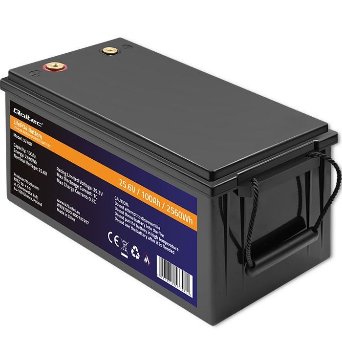 Qoltec Qoltec Akumuliatorius LiFePO4 Litowo-Żelazowo-Fosforanowy | 25.6V | 100Ah | 2560Wh | BMS