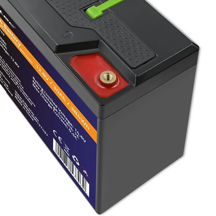 QOLTEC 53703 LiFePO4 ličio geležies fosfato baterija / 12.8V / 30Ah / 384Wh / BMS