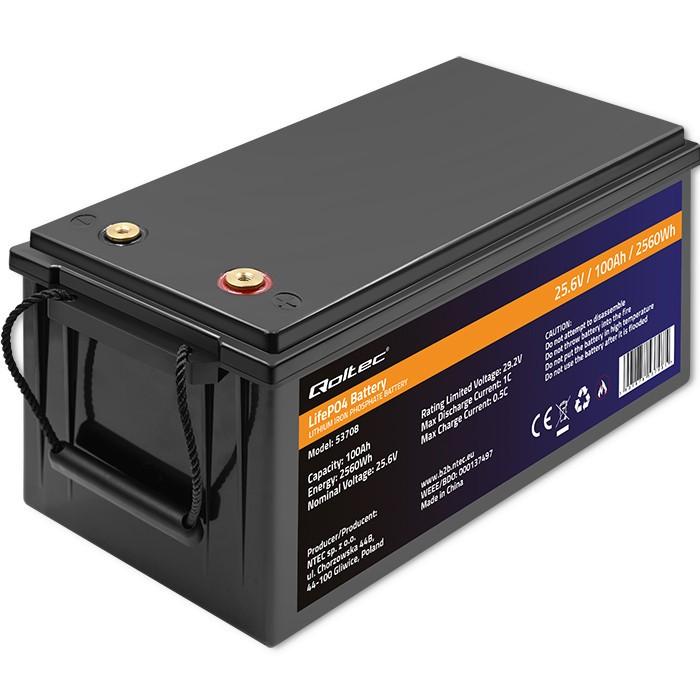 Qoltec Qoltec Akumuliatorius LiFePO4 Litowo-Żelazowo-Fosforanowy | 25.6V | 100Ah | 2560Wh | BMS