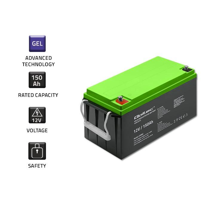 QOLTEC 53082 Gel Baterija 12V 150Ah