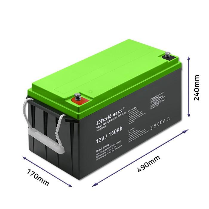 QOLTEC 53082 Gel Baterija 12V 150Ah