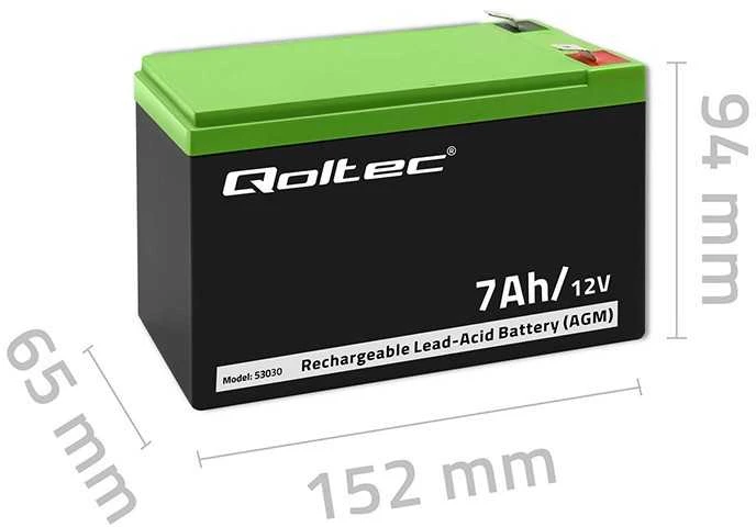 QOLTEC 53030 Gel baterija 12V 7Ah max.72A AGM