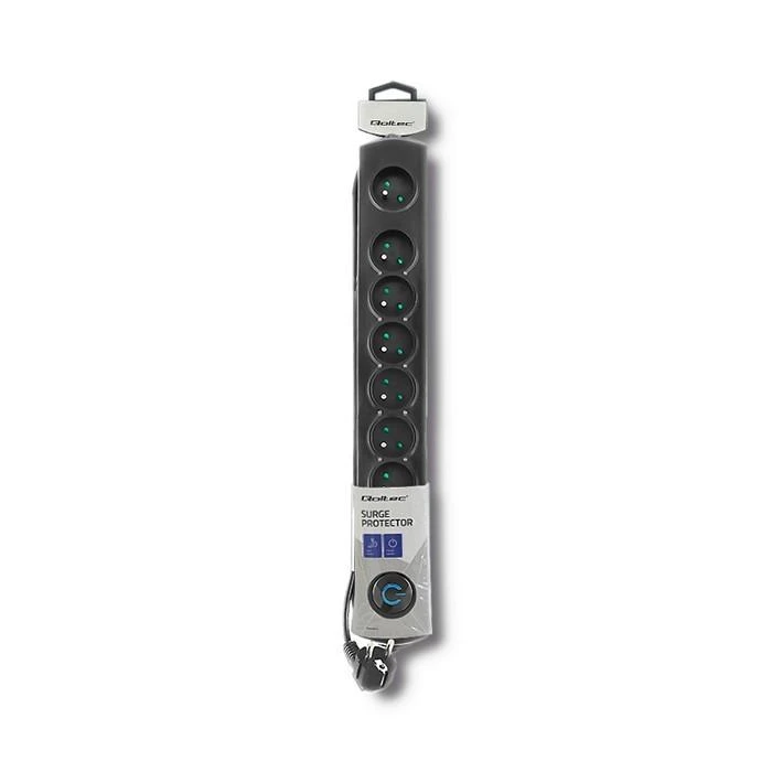 QOLTEC 50113 Viršįtampių apsauga 8 maitinimo lizdas 1,8m