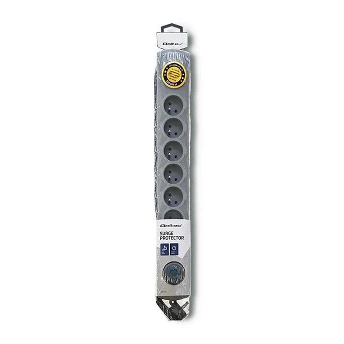 QOLTEC 50168 Apsaugos nuo viršįtampių Quick Switch 8 lizdai pilka 3m