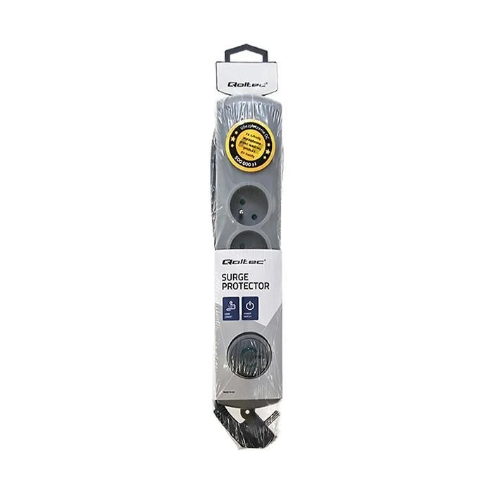 QOLTEC 50163 Apsaugos nuo viršįtampių Quick Switch 4 lizdai pilka 1,5m