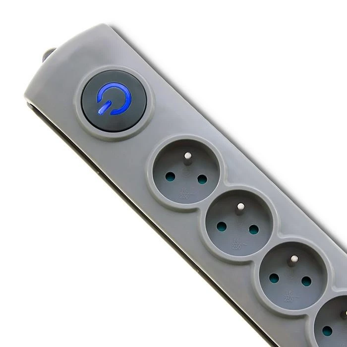 QOLTEC 50166 Qoltec Apsaugos nuo viršįtampių Quick Switch 6 lizdai pilka 3m