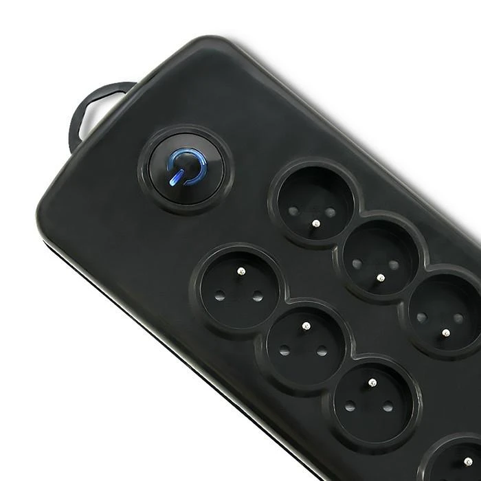 QOLTEC 50161 Apsaugos nuo viršįtampių Quick Switch 8 lizdai juodas 2,5m