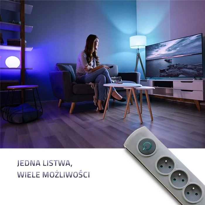 QOLTEC 50167 Apsaugos nuo viršįtampių Quick Switch 8 lizdai pilka 1,8m