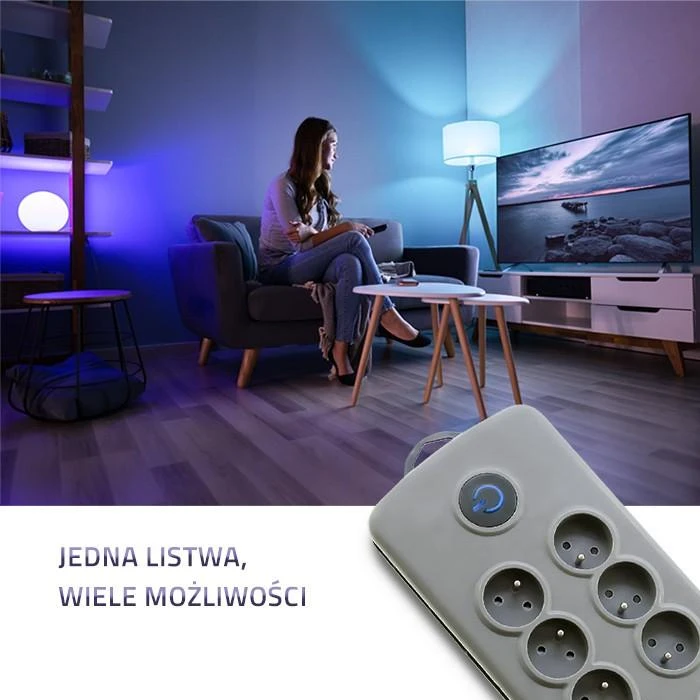 QOLTEC 50162 Apsaugos nuo viršįtampių Quick Switch 8 lizdai pilka 2,5m