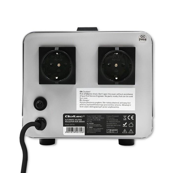 QOLTEC 50724 Automatic Voltage Stabilizer AVR 2000VA