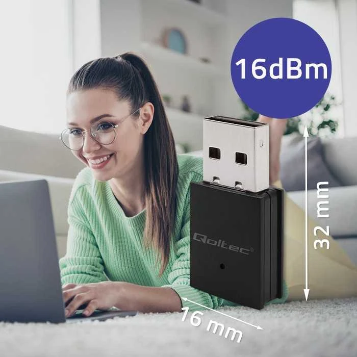 QOLTEC Wireless Mini Bluetooth USB WiFi adapteris