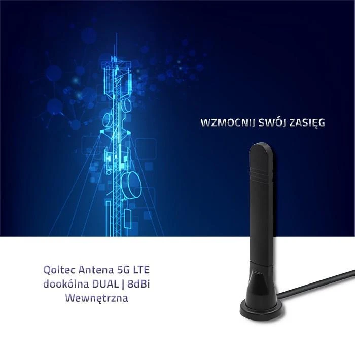 QOLTEC 57033 5G LTE daugiakryptis DUAL 8dBi vidinis