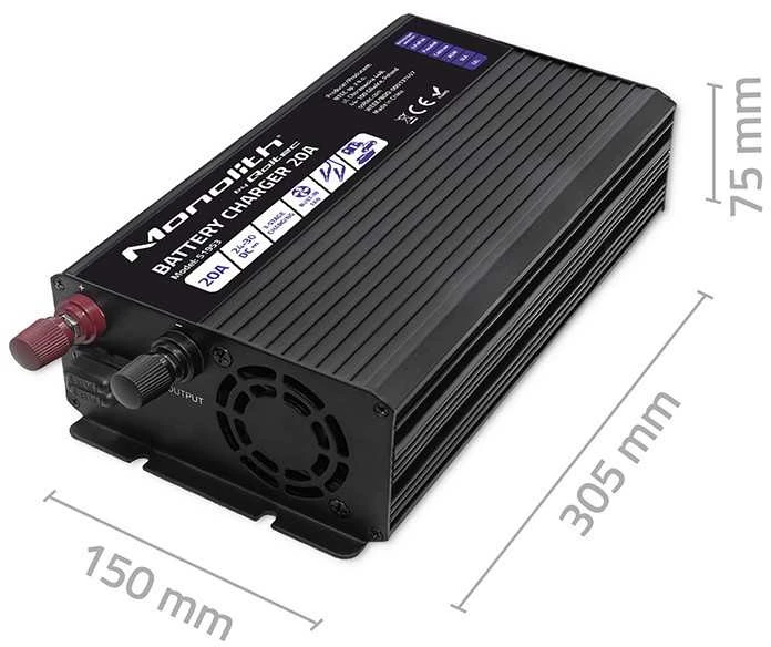 Qoltec Intelligent kroviklis Monolith LiFePO4 AGM GEL SLA akumuliatoriams | 20A | 24V