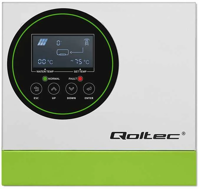 QOLTEC 53872 saulės inverteris vandens šildymui ECO Solar Boost MPPT BYPASS LCD 4kW