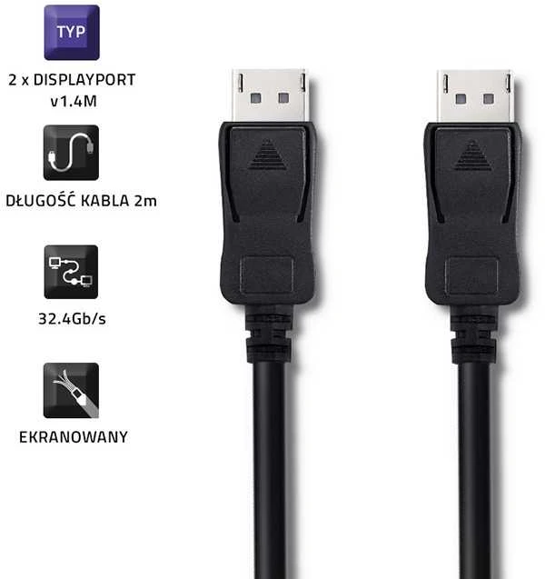QOLTEC 50587 Qoltec DisplayPort v1.4 vyriškas / DisplayPort v1.4 vyriškas 2 m