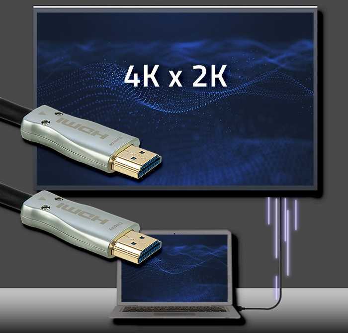 Qoltec HDMI 2.0 kabelis A vyr. – A vyr., 30 m