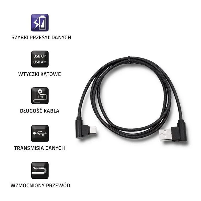 QOLTEC Cable USB tipo C kištukas USB 2.0 A kištukas 1m